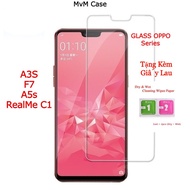 OPPO F7/ A3S/ A5s/ realme C1 transparent tempered glass with box and wet dry cleaning paper