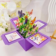 LUXELIVING 3D Pop Up Greeting Card, 3D Creative Butterfly Pop-Up Card, Celebration Paper Handmade Bo