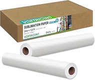 VORTRIDINO Sublimation Paper Roll 24 Inches x 100 Feet, 2" Core, E-pson F570 Sublimation Paper Roll 