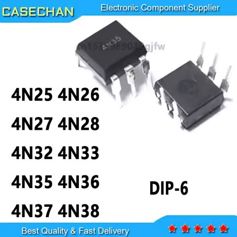 10PCS New and Original DIP-6 IC Optocoupler 4N25 4N26 4N27 4N28 4N32 4N33 4N35 4N36 4N37 4N38