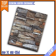 Wallpaper Dinding 3D Foam Motif Timbul Batu Bata Alam / Wallstiker Dekorasi Kamar Rumah 35 X 38 CM