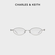CHARLES&KEITH Sunglasses New CK3-21280629-1 แว่นตากรอบบางพับได้ Bowknot แว่นตา Flat Light Silver 13.