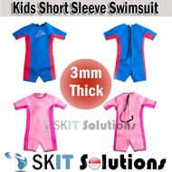 Kids Baby 3mm Thick Short Sleeve Thermal Swimwear Swim Suit Swimsuit Swimming Wear Clothes Costume