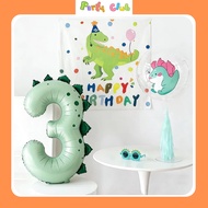 Dinosaur back age number balloons for children's birthday decorations
