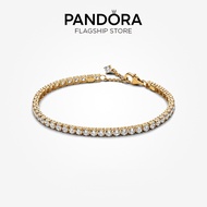 Pandora 14K Gold Plated Sparkling Tennis Bracelet