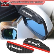 Mazda 2Pcs Car Rearview Mirror Rain Eyebrow Visor Carbon Fiber Sun Visor Rain Cover Car Accessories 