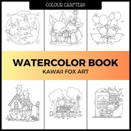 ColourCrafters Watercolour Drawing Book Kawaii Fox Art 200gsm 300gsm Watercolour Paper