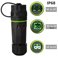 IP68 Waterproof LC/SC Fiber Optic Coupler Adapter, Duplex Female to Female Connector, for Network Pa