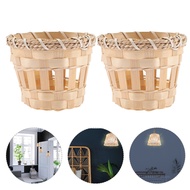 [HOT LZHSHGWKJHS 635] 4 Pcs Rattan Lamp Shade Ceiling Fan Light Bulb Cover Rattan Lampshade Lampshades Ceiling Lamp Wicker Woven Wall Lamp Shade