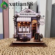 XUTIAN Wooden Reading Tracker, 2D Flat Vintage Book Tracker Sign, Classic Book Calendar Fairy House 
