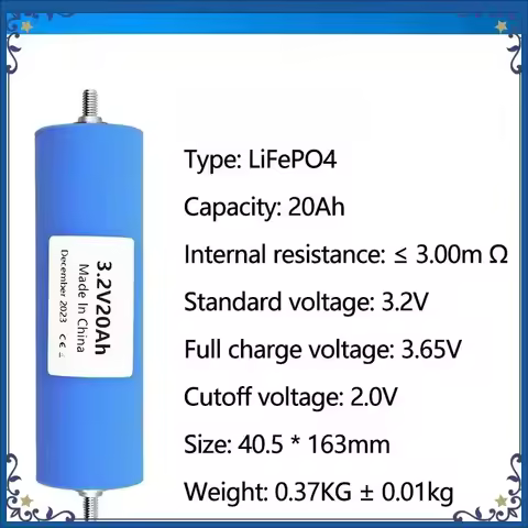 40135 3.2V 20Ah LiFePO4 Lithium Iron Phosphate Battery Cell for Electric Scooter Golf Cart Motorcycl