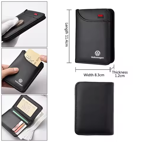 QB-SK-VW Car Logo Leather Wallet Holder for VW Golf 7 T5 MK5 Caddy Passat B7 Lavida Sagitar Scirocco