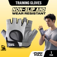 Pushnpull, New Gym Gloves, Cycling Gloves, Anti Slip, Protect Palms, Quick Sweat Absorb, 2pcs