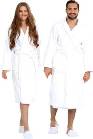 Luxury Bathrobe Towel with Slippers Spa Robe Combed 100% Terry Cotton Organic Cloth for Men Women Lightweight Luxurious Cozy Unisex Hotel Robes