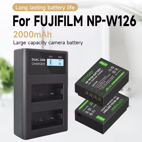 NP-W126S W126 NP-W126 Battery With LCD Charger For Fujifilm Fuji X100F XPRO1 XPRO2 XT30/T1/T2/T3 XA1