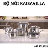 Bộ nồi Đức  Bộ Nồi 5 Đáy Dùng được cho mọi loại bếp  Bộ Nồi Inox 6 Món 12 Chi Tiết Kaisa Villa Cao C