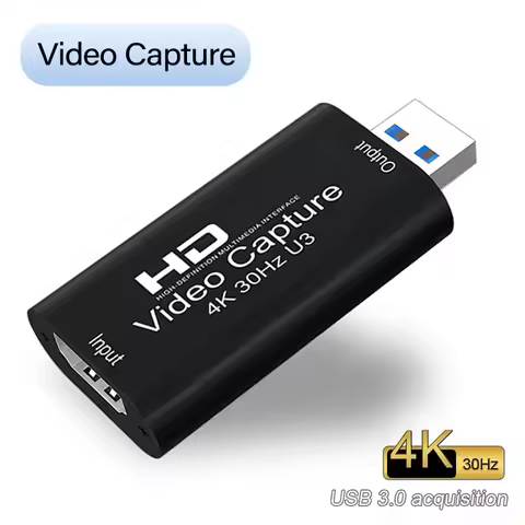 4K 30hz HDMI-compatible To USB 3.0 Video Capture Card Grabber Recorder for PS4/5 Game DVD Camera Rec