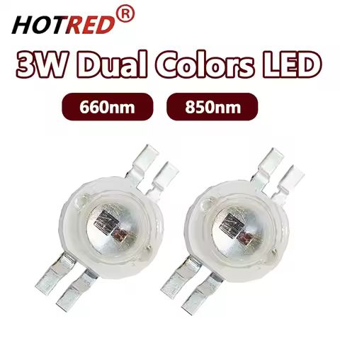 10-50pcs 2*3W LED Double Chip Deep Red 660nm + Infrared IR 850nm SMD Diode COB Bicolor DIY For 3 6 W