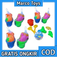 EN--71 Castile Mini Sand Bucket Mold Toy 2 shovels 3 molds