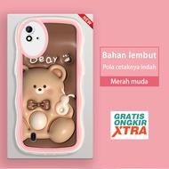 Casing hp Realme 2 Pro Narzo 20 30 30A 20A 50 Pro 50i 50A Prime Q5 3D Little Bear Brown Soft Case Co