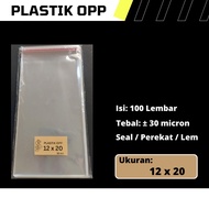 OPP Plastic Size 12 cm x 20 cm / 12x20 cm / 12 x 20 cm