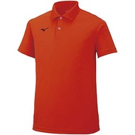 Mizuno N-XT Training Polo Shirt, Moisture-Wicking, Quick-Drying, 32MA9670, Flame Orange, Japan, Size