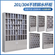 ST-🚢Thickened Stainless Steel Staff Cupboard Factory Workshop Tea Cup Storage Rack School Workers Cupboard Shelf