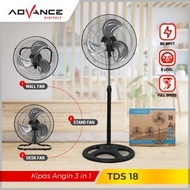 TORNADO FAN Advance TDS 18 MULTIFUNCTIONAL 3-in-1 18INCH Kipas Berdiri Kipas Dinding Kipas Meja