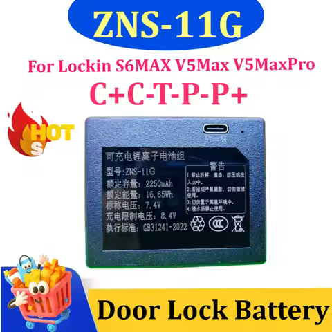 ZNS‑11G 684360 C+C-T-P-P+ 7.4V 2250mAh Replacement Battery for Lockin S6MAX V5Max V5Max Pro Smart Do