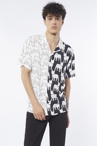 ESP เสื้อเชิ้ตฮาวายลายเฟรนช์ชี่ ผู้ชาย | Frenchie Hawaiian Shirt | 03857