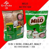 MILO 1 KG ACTIV GO 3 IN 1 SUSU COKLAT MALT ISI 1000 GRAM NESTLE MILO
