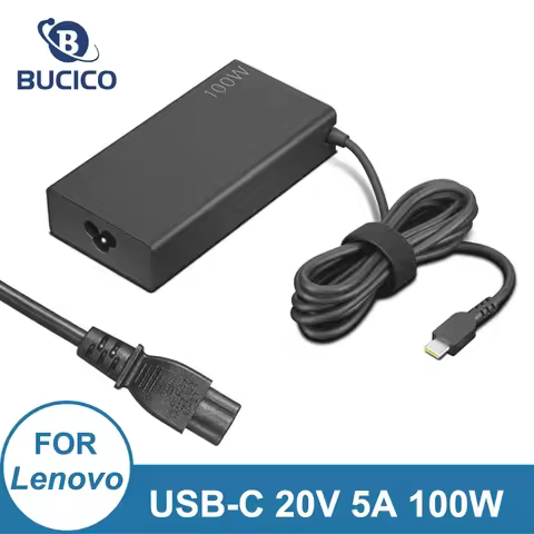 Laptop Charger 100W 20V 5A USB Type-C PD Power Adapter for Lenovo Thinkbook 13x s 14 16 17 Plus Pro1