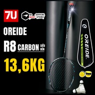 Oreide R8_7U Single Badminton Racket Ultra-light, Highly Durable Carbon Fiber Frame + Free Racket, B