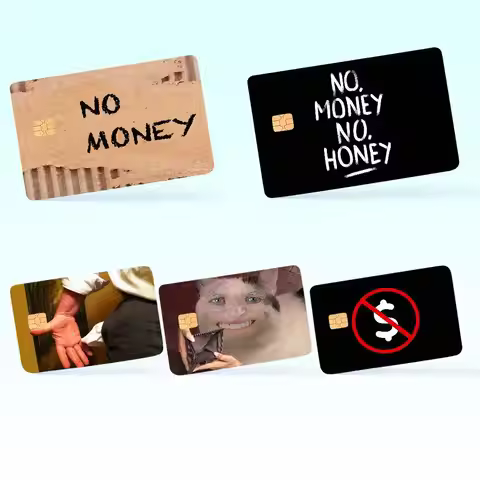 NO MONEY Funny Bank Debit Decorative Protection Bus Subway Credit Card Stickers