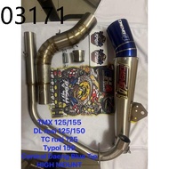 daeng sai4 pipe ✮AUN / DAENG SAI4 / CHA RAMA for TMX 125/155 HIGH QUALITY OPEN PIPE ❤️❧