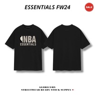 Essentials NBA Grey Logo Tee FW24 Black