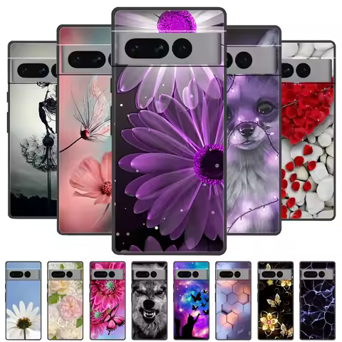 For Google Pixel 8 Pro Case Silicone Painted Soft Black Cover for Google Pixel 8 Pro Fundas for Goog