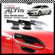 Toyota Corolla Altis 2013 - 2018 Door Handle Bowl Trim Carbon Chrome Black Bodykit Accessories 2014 