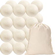 24 Pack Wool Dryer Balls XL Reusable Laundry Balls for Dryer Natural Fabric Softener Ball with 1 Sto