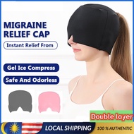 【Double layer】Migraine Relief Cap Gel Reusable Headache Migrain Hat Head Fever Ice Pack Tension Reli