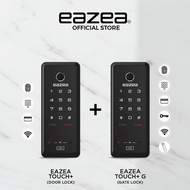 [Door + Gate] EAZEA Touch+ Door Lock + EAZEA Touch+G Gate Lock | 5 IN 1 | Fingerprint, Pin Code, RFID Card, Key, Wifi