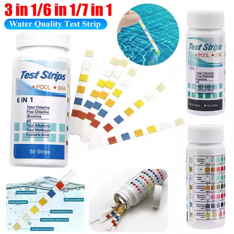 50/100PCS Water Quality Test Strip Multipurpose 7 in 1 Aquarium Test Strips Water pH Test Tools for 