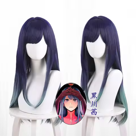 Anime Oshi No Ko Kurokawa Akane Cosplay Long Kurokawa Akane Wig Black Blue Grey Wig Heat Resistant H