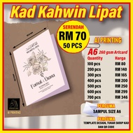 PROMOSI KAD KAHWIN LIPAT MURAH A6!! FREE ENVELOPE (4X6 ARTCARD 260GSM)