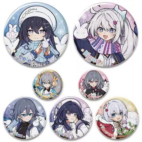 58mm Anime Honkai Star Rail Pins Asta Hook Kafka Arlan Cartoon Brooches Handmade Badge Bag Decor Fan