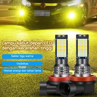 2PCS Multipurpose H8 H11 H16 Three-Color LED Fog Lights for Vehicles with High Performance