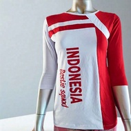 MERAH Bestie red and white gymnastics sports t-shirt