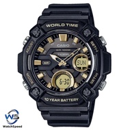 Casio Youth Analog Digital Resin Black Dial Quartz AEQ-120W-9AV AEQ120W-9 100M Men's Watch