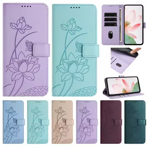Edge 60 Stylus 5G Lotus Leather Phone Case for Motorola MOTO Edge 60 Pro 50 NEO X50 Ultra 40 Cases F