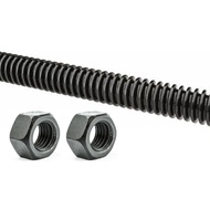 {Tool fittings} BI THREADED ROD 20MM X 1/2 METER LONG WITH 2 PIECE NUT BLACK IRON